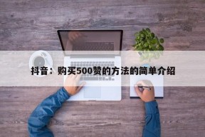 抖音：购买500赞的方法的简单介绍